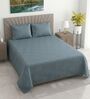 Green Solid 500 TC Cotton Satin Superking Size Bedsheet With 2 Pillow Covers