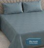 Green Solid 500 TC Cotton Satin Superking Size Bedsheet With 2 Pillow Covers