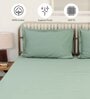 Green Solid 600 TC Cotton 1 King Bedsheet with 2 Pillow Cover