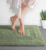Green Solid Cotton 24x16 Inches Super Soft Bath Mat