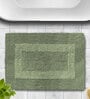 Green Solid Cotton 24x16 Inches Super Soft Bath Mat
