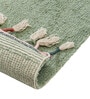 Green Solid Cotton 8 Ft X 5 Ft Hand Tufted Dhurrie