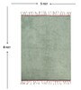 Green Solid Cotton 8 Ft X 5 Ft Hand Tufted Dhurrie