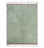 Green Solid Cotton 8 Ft X 5 Ft Hand Tufted Dhurrie