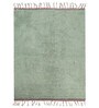 Green Solid Cotton 9 Ft X 6 Ft Hand Tufted Dhurrie