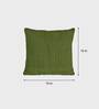 Green Solid Cotton Self Design Cushion Cover
