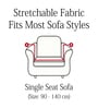 Green Solid Jacquard 1 Seater Stretchable Sofa Cover