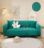 Green Solid Jacquard 2 Seater Stretchable Sofa Cover