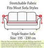 Green Solid Jacquard 3 Seater Stretchable Sofa Cover