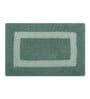 Green Geometric MicroFibre 14x10 Inches Antiskid Bath Mats