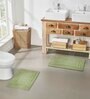 Green Solid MicroFibre 14x10 Inches Antiskid Bath Mats