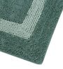 Green Geometric MicroFibre 14x10 Inches Antiskid Bath Mats