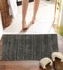 Green Striped MicroFibre 15x10 Inches Antiskid Bath Mats