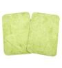 Green Solid Microfibre 20x14 Inches AntiSkid Bath Mat (Set of 2)