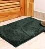 Green Solid Microfibre 24x16 Inches AntiSkid Bath Mat