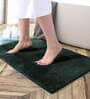 Green Solid Microfibre 30x18 Inches AntiSkid Bath Mat