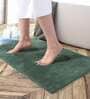 Green Solid Microfibre 30x18 Inches AntiSkid Bath Mat
