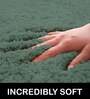 Green Solid Microfibre 30x18 Inches AntiSkid Bath Mat