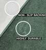Green Solid Microfibre 30x18 Inches AntiSkid Bath Mat
