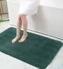 Green Solid Microfibre 36x24 Inches AntiSkid Bath Mat