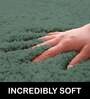 Green Solid Microfibre 36x24 Inches AntiSkid Bath Mat