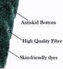 Green Solid Microfibre 36x24 Inches AntiSkid Bath Mat