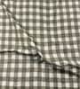 Green Checkered Polycotton Double King Fitted Bedsheet With 2 Frill Pillow Covers