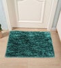 Green Solid Polyester 23x15 Inches Super Soft Bath Mat