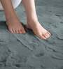 Grey Solid Polyester 30x18 Inches AntiSkid Bath Mat
