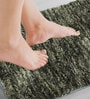 Green Solid Polyester 36x24 Inches Super Soft Bath Mat