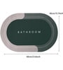 Green Slogan Rubber 23 X 15  Inches Max Absorbant (1Pc) Oval Bath Mat