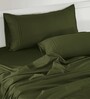 Green Solid 400 TC Cotton Satin King Bedsheet With 2 Pillow Covers