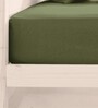 Green Solid 400 TC Cotton Satin King Bedsheet With 2 Pillow Covers