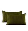 Green Solid 400 TC Cotton Satin King Bedsheet With 2 Pillow Covers