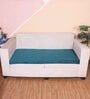 Green Solid Velvet 1 Seater Quilted Sofa Cover (Protector)