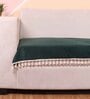 Green Solid Velvet 1 Seater Quilted Sofa Cover (Protector) with Tassel