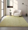 Green Solid Viscose 3 ft X 5 ft Flat Weaves Carpet