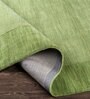 Green Solid Wool 5 ft x 7 ft Hand Woven Carpet