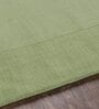 Green Solid Wool 8 ft x 10 ft Hand Woven Carpet
