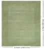 Green Solid Wool 8 ft x 10 ft Hand Woven Carpet
