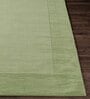 Green Solid Wool 8 ft x 10 ft Hand Woven Carpet