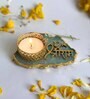 Green Stone Figurine Tea light Holder