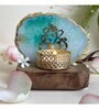 Green Stone Figurine Tea light Holder