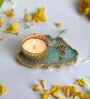 Green Stone Figurine Tea light Holder
