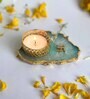 Green Stone Figurine Tea light Holder