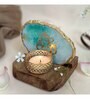 Green Stone Figurine Tea light Holder