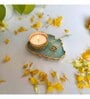 Green Stone Figurine Tea light Holder