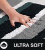 Green Stripe Microfibre 30x18 Inches AntiSkid Bath Mat