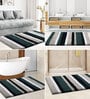 Green Stripe Microfibre 30x18 Inches AntiSkid Bath Mat