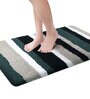 Green Stripe Microfibre 30x18 Inches AntiSkid Bath Mat